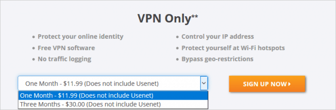 UsenetServer VPN only plans